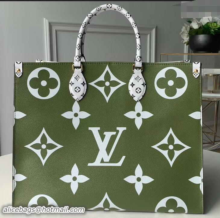 New Fashion Louis Vuitton Monogram Canvas Onthego Tote Bag M44571 Kaki 2019