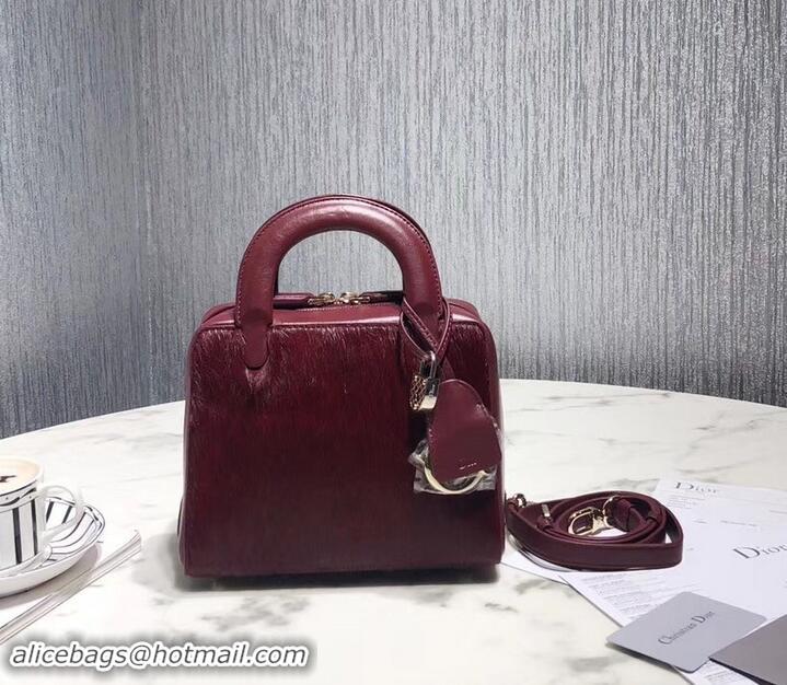 New Stylish Dior Lily Bag In Horsehair Pony Effect 500811 Burgundy