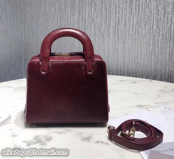 New Stylish Dior Lily Bag In Horsehair Pony Effect 500811 Burgundy