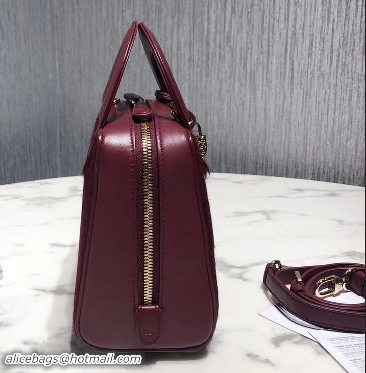 New Stylish Dior Lily Bag In Horsehair Pony Effect 500811 Burgundy