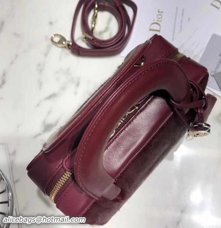 New Stylish Dior Lily Bag In Horsehair Pony Effect 500811 Burgundy