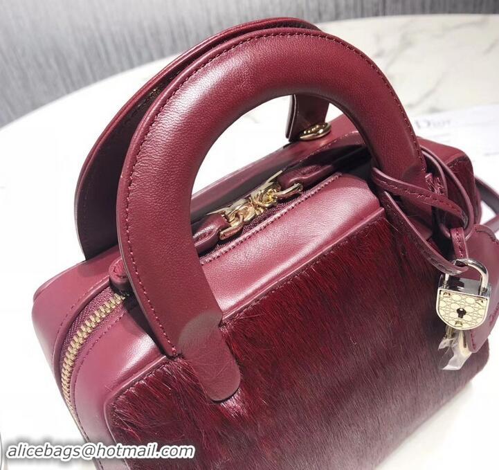 New Stylish Dior Lily Bag In Horsehair Pony Effect 500811 Burgundy