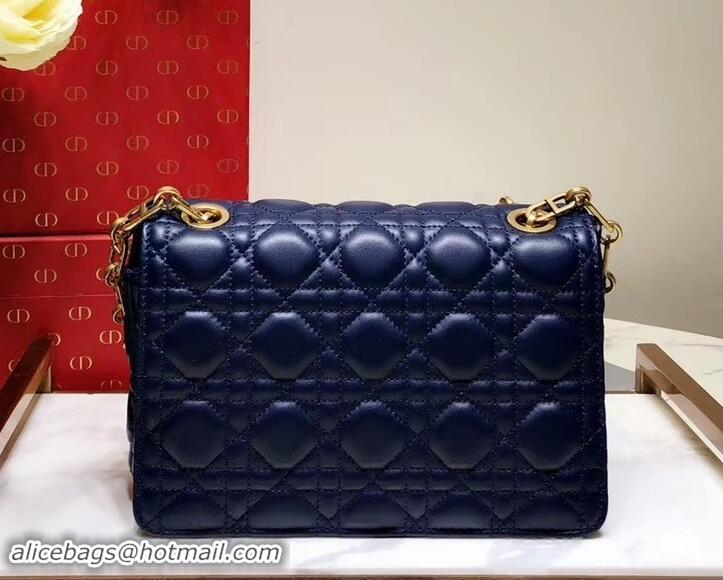 Sumptuous Miss Dior CD Logo Shoulder Bag in Cannage Lambskin 500814 Blue 2019