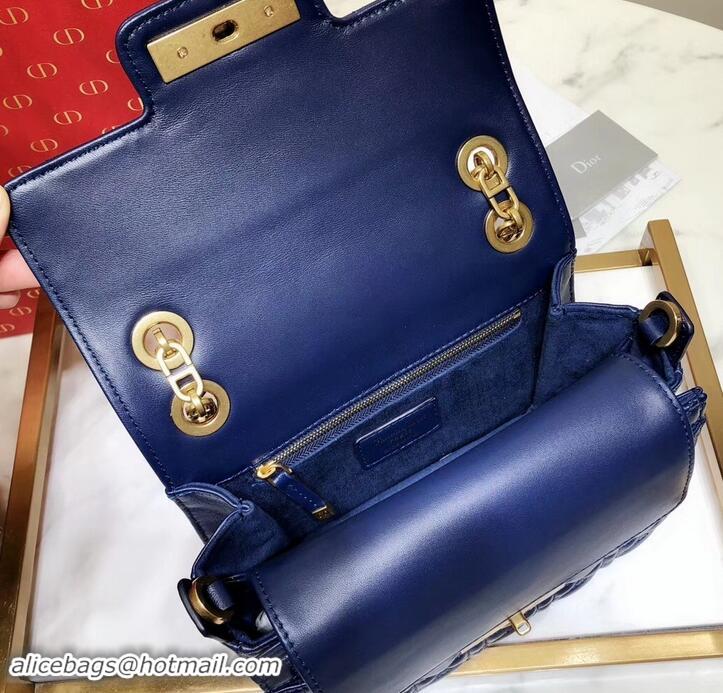 Sumptuous Miss Dior CD Logo Shoulder Bag in Cannage Lambskin 500814 Blue 2019