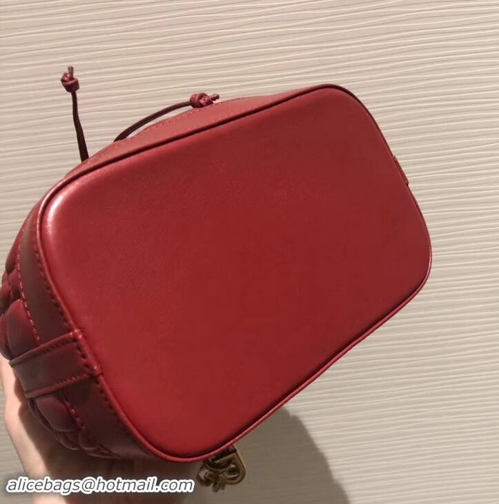 Fashion Luxury Miss Dior Quilted Cannage Lambskin Drawstring Bucket Mini Bag 500816 Red 2019