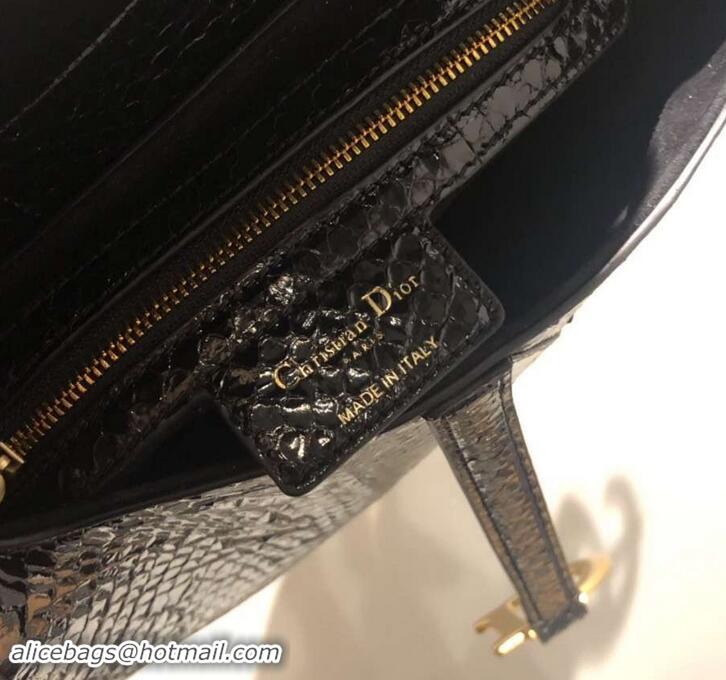 Shoulder Carry Dior Python Saddle Bag 500819 Black 2019