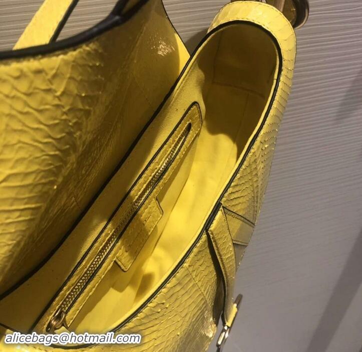 Good Product Dior Python Saddle Bag 500822 Yellow 2019