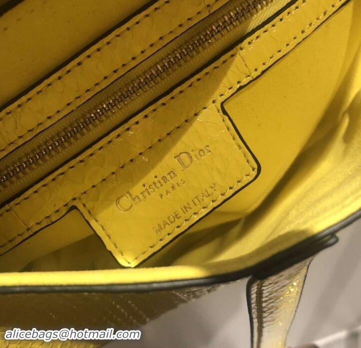 Good Product Dior Python Saddle Bag 500822 Yellow 2019