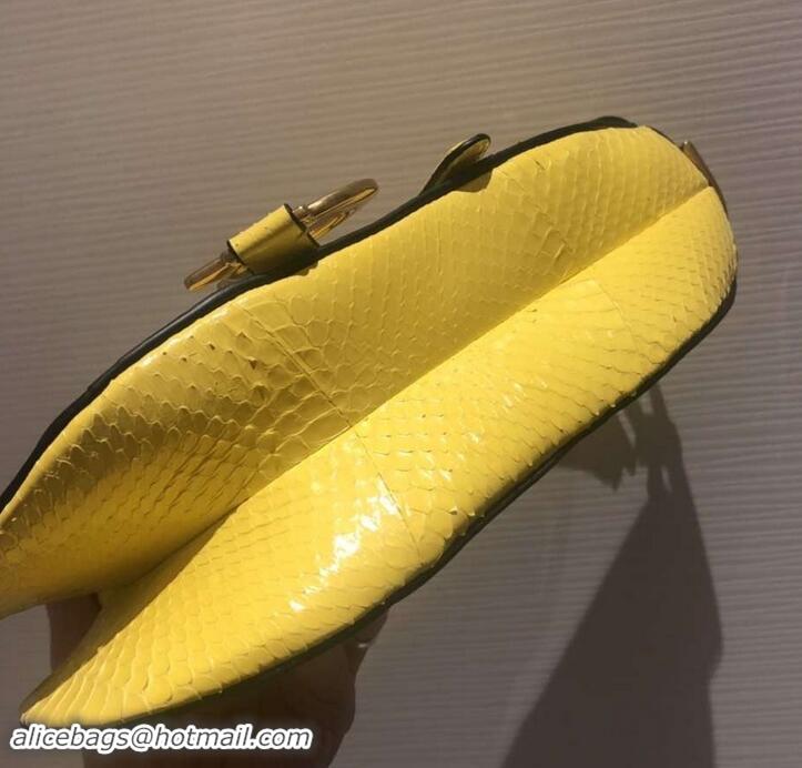 Good Product Dior Python Saddle Bag 500822 Yellow 2019