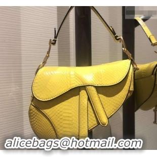 Classic Specials Dior Python Mini Saddle Bag 500823 Yellow 2019