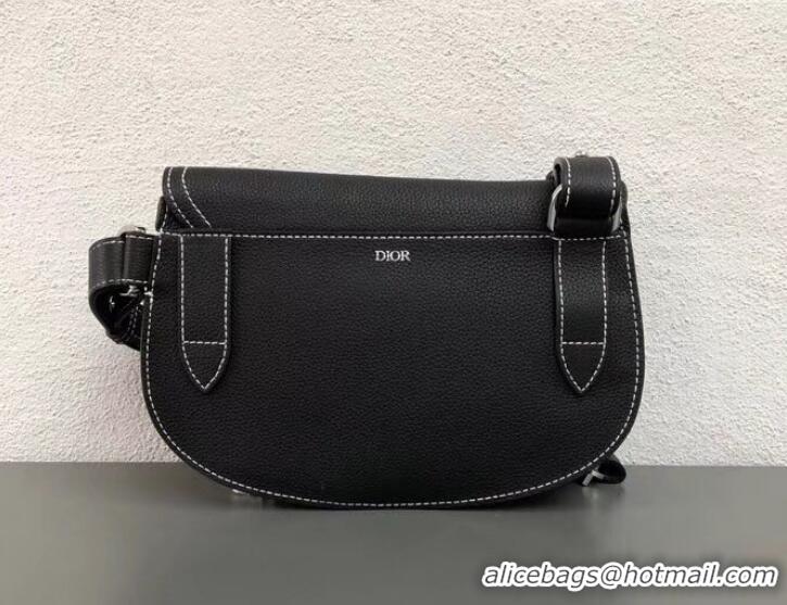 Discount Dior DIOR X KAWS Grained Calfskin Pouch Saddle Shoulder Bag 500831 Black 2019