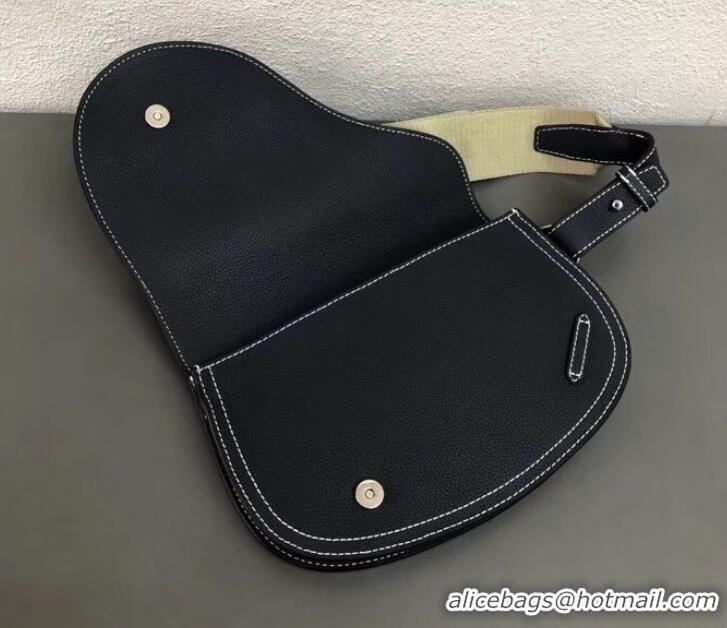 Low Cost Dior DIOR X KAWS Grained Calfskin Pouch Saddle Shoulder Bag 500831 Navy Blue 2019