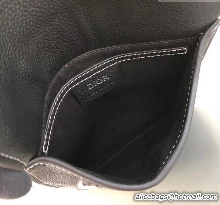 Top Sale Dior Grained Calfskin Saddle Messenger Bag 500833 Black 2019