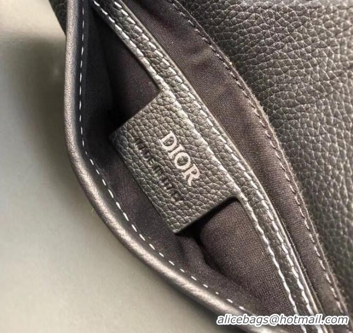 Top Sale Dior Grained Calfskin Saddle Messenger Bag 500833 Black 2019