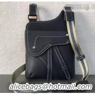 Best Price Dior Grained Calfskin Saddle Messenger Bag 500833 Navy Blue 2019