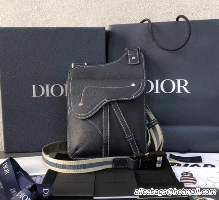 Best Price Dior Grained Calfskin Saddle Messenger Bag 500833 Navy Blue 2019