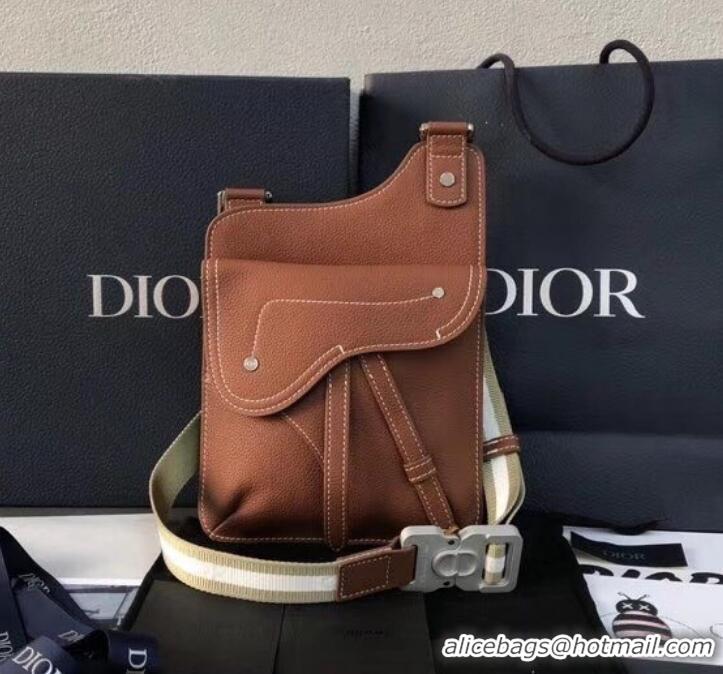 Discount Design Dior Grained Calfskin Saddle Messenger Bag 500833 Brown 2019