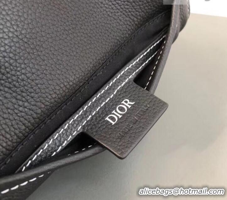 Best Luxury Dior Grained Calfskin Saddle Messenger Bag DIOR x KAWS 500834 Black 2019