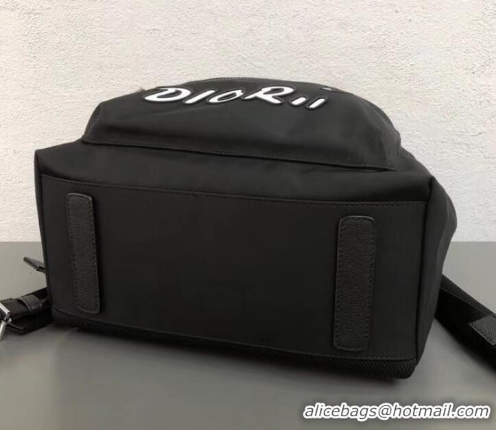 Best Quality Dior Nylon Bee DIOR X KAWS Rider Backpack Bag Black with White Logo 500834 2019