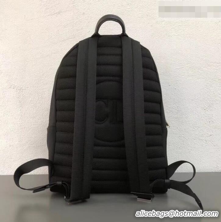 Good Product Dior Nylon Bee DIOR X KAWS Rider Backpack Bag Black with Blue Logo 500836 2019