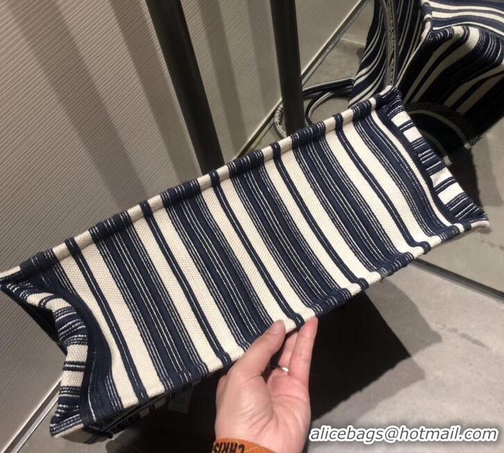 Luxury Dior Book Tote Bag In Striped Canvas CD500852 Blue 2019