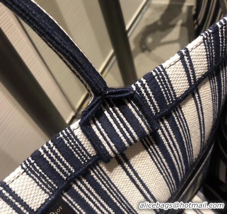 Luxury Dior Book Tote Bag In Striped Canvas CD500852 Blue 2019