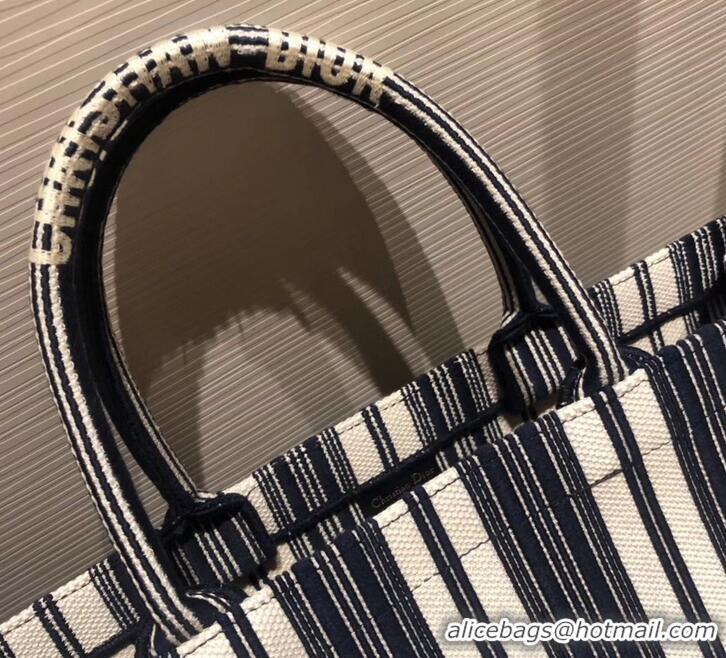 Luxury Dior Book Tote Bag In Striped Canvas CD500852 Blue 2019