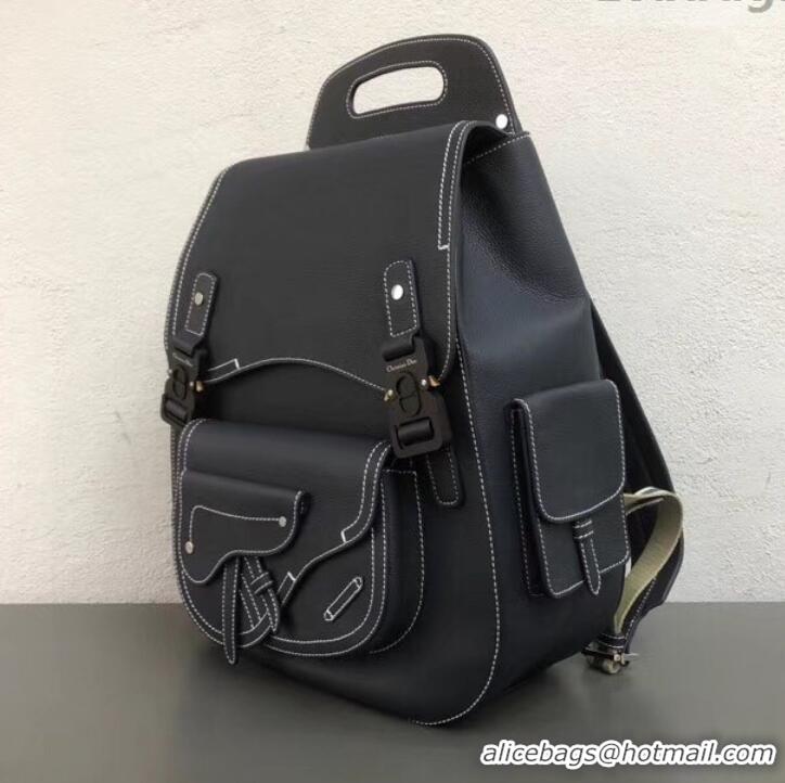 Sumptuous Dior Saddle Grained Calfskin Backpack Large Bag CD500853 Navy Blue 2019