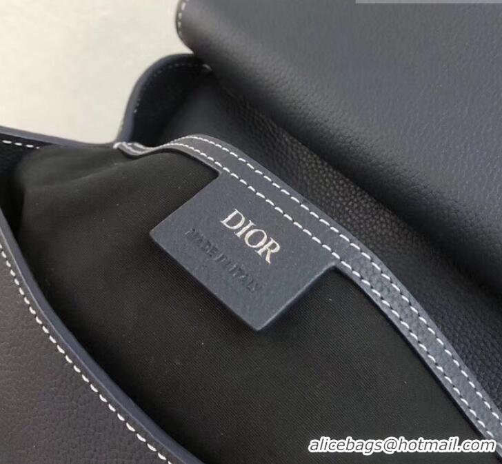 Sumptuous Dior Saddle Grained Calfskin Backpack Large Bag CD500853 Navy Blue 2019