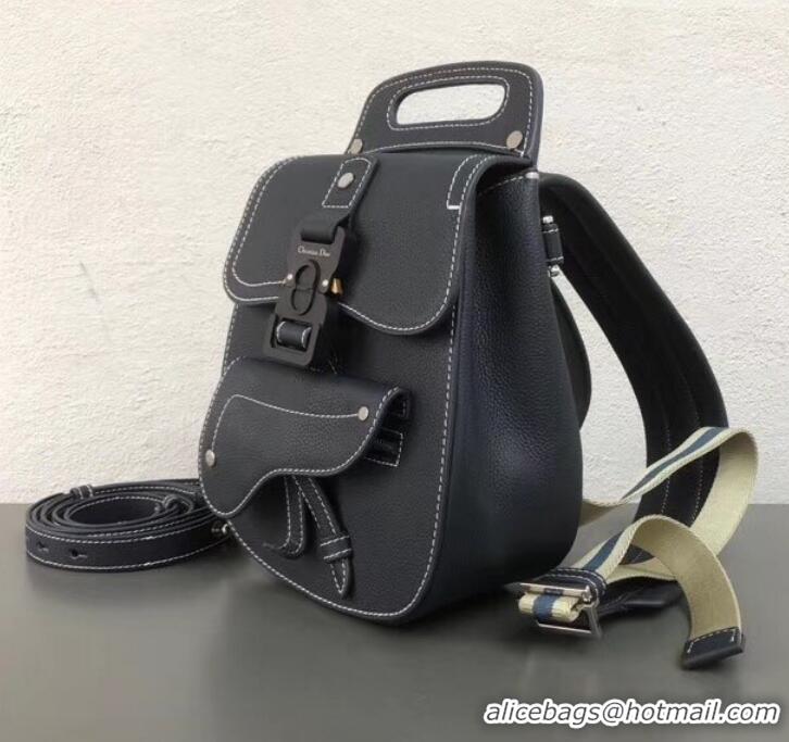 Unique Style Dior Saddle Grained Calfskin Backpack Small Bag CD500854 Navy Blue 2019