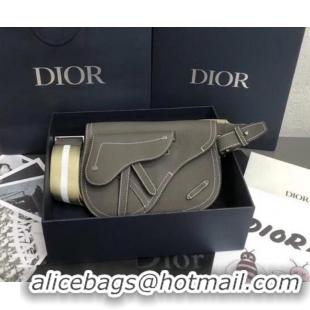 Best Dior DIOR X KAWS Grained Calfskin Pouch Saddle Shoulder Bag CD500862 Gray 2019