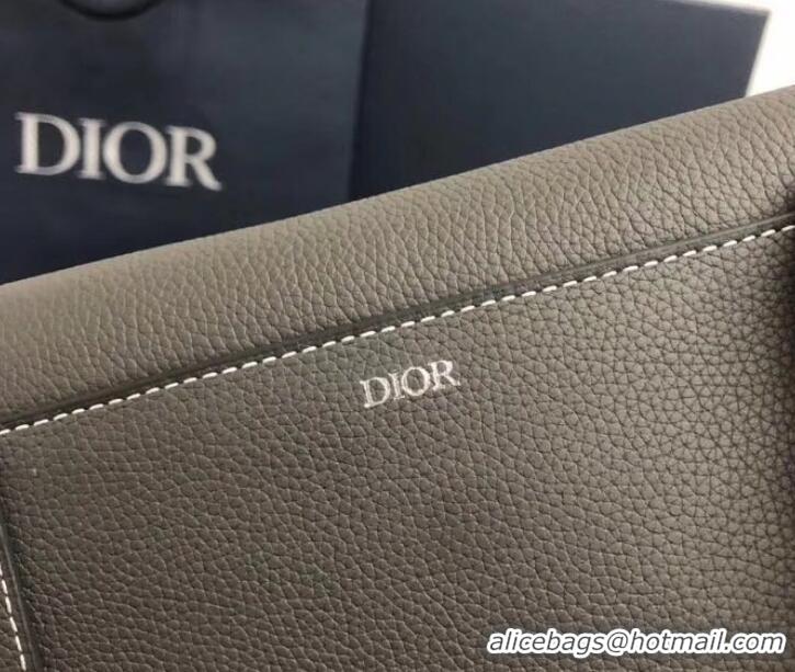 Best Dior DIOR X KAWS Grained Calfskin Pouch Saddle Shoulder Bag CD500862 Gray 2019