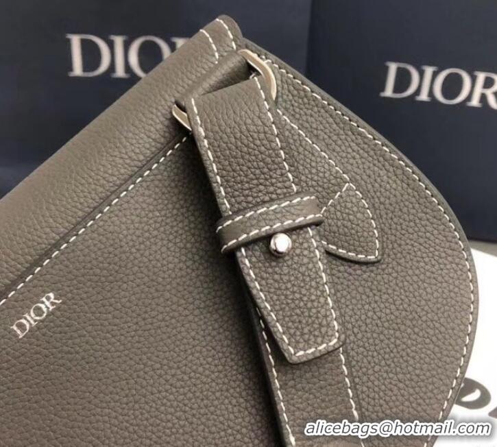 Best Dior DIOR X KAWS Grained Calfskin Pouch Saddle Shoulder Bag CD500862 Gray 2019