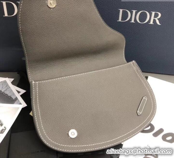 Best Dior DIOR X KAWS Grained Calfskin Pouch Saddle Shoulder Bag CD500862 Gray 2019