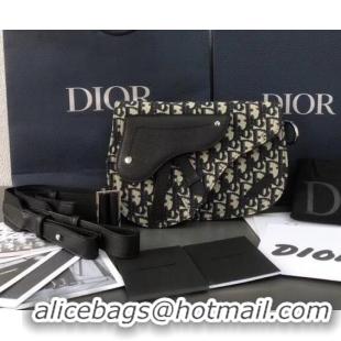 Charming Dior DIOR X KAWS Oblique Jacquard Canvas Pouch Saddle Shoulder Bag CD500863 2019