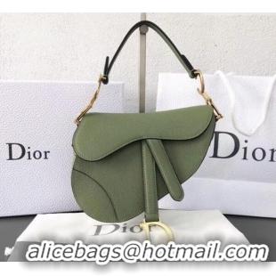 Top Quality Dior Mini Saddle Bag in Grained Calfskin CD500867 Light Green 2019