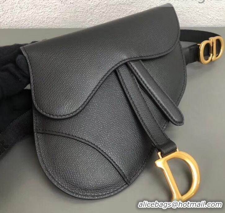 Durable Dior Grained Calfskin Saddle Belt Clutch Bag CD500868 Black