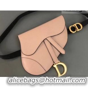 Good Quality Dior Grained Calfskin Saddle Belt Clutch Bag CD500868 Nude Pink