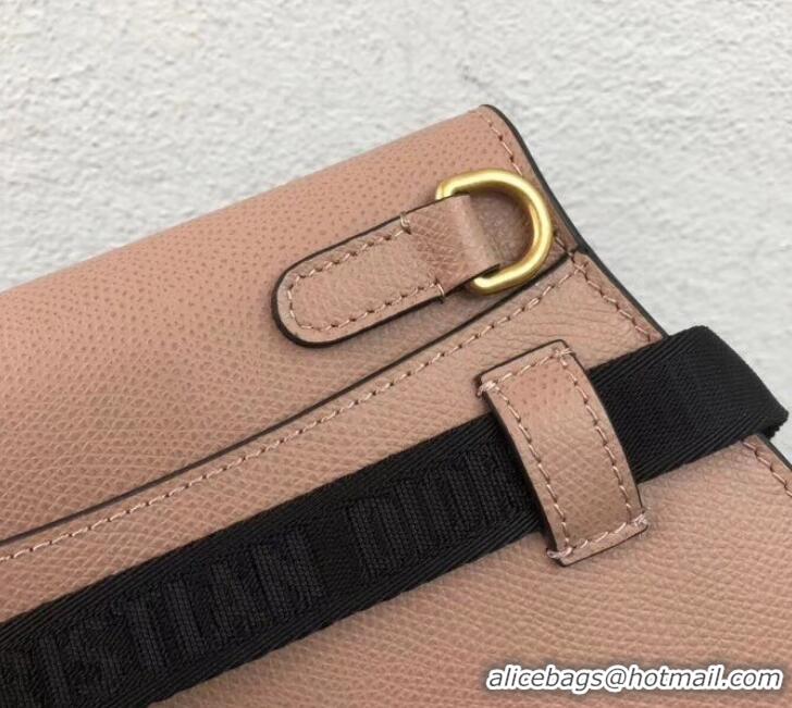 Good Quality Dior Grained Calfskin Saddle Belt Clutch Bag CD500868 Nude Pink