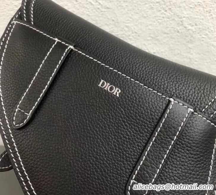 Fashion Dior Grained Calfskin Saddle Pouch Clutch Bag CD510014 Black 2019