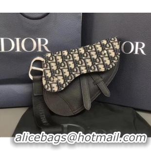 Top Grade Dior Oblique Jacquard Canvas Saddle Pouch Clutch Bag CD510014 Blue 2019