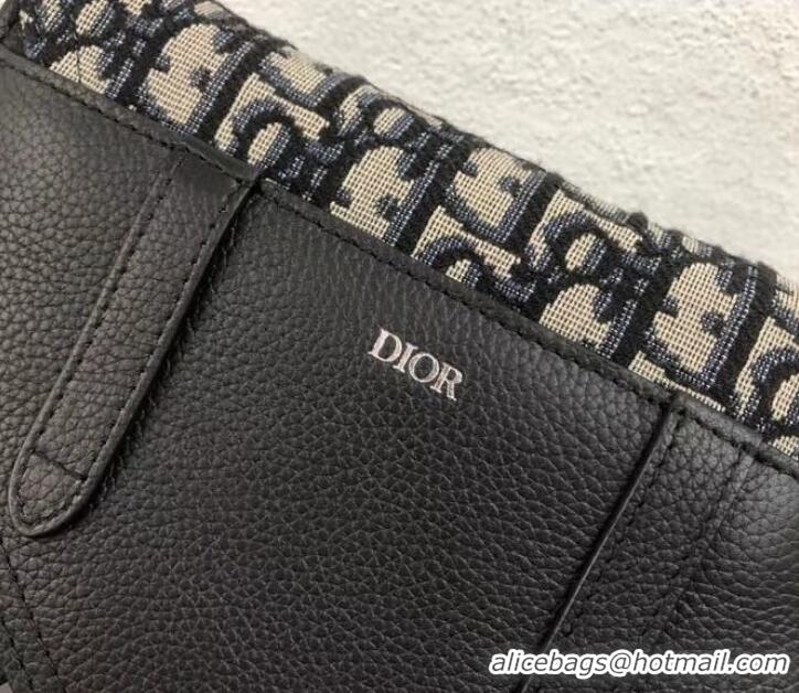 Top Grade Dior Oblique Jacquard Canvas Saddle Pouch Clutch Bag CD510014 Blue 2019