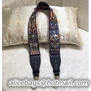 Comfortable Dior Multi-coloured Canvas Shoulder Strap with Medallions CD510023