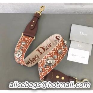 Best Price Dior Oblique Canvas Shoulder Strap with Medallions Caramel CD510026