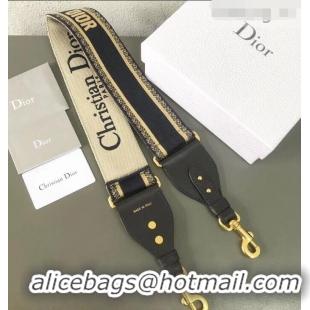 Discount Christian Dior Embroidered Canvas Shoulder Strap CD510028 Black