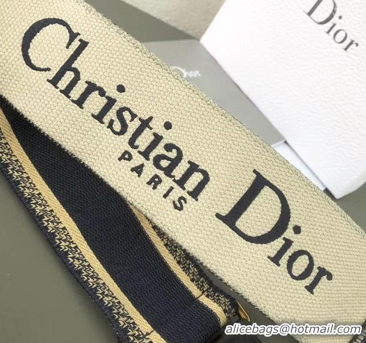 Discount Christian Dior Embroidered Canvas Shoulder Strap CD510028 Black