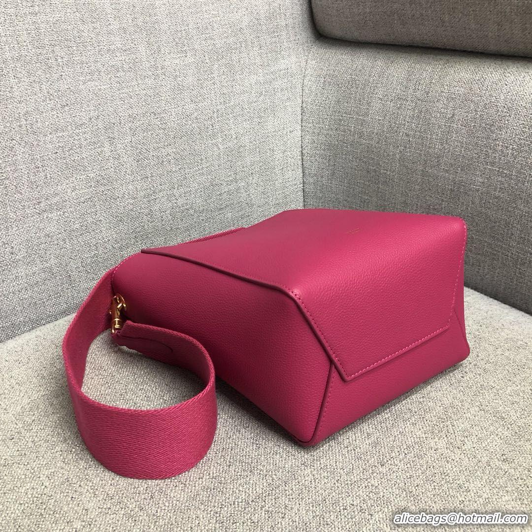 High Quality Celine SEAU SANGLE Cabas Bags Original Calfskin Leather 3369 Rose Red