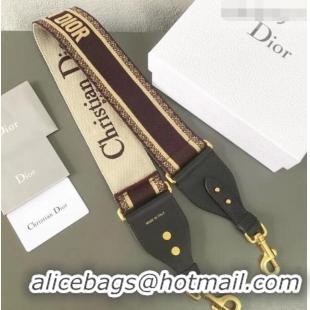 Affordable Price Christian Dior Embroidered Canvas Shoulder Strap CD510028 Burgundy