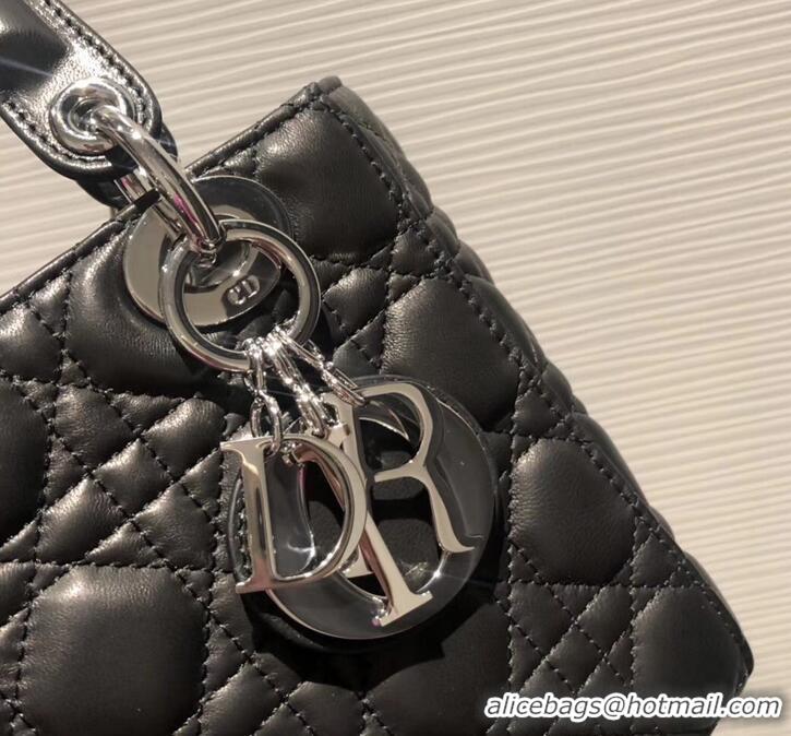 Good Quality Lady Dior My ABCDior Bag in Cannage with Badges CD510035 Black/Silver 2019