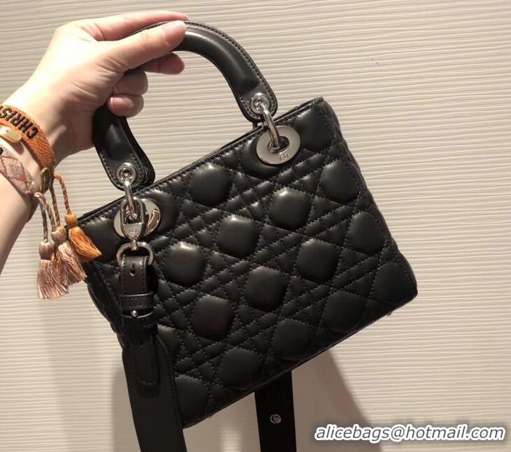 Good Quality Lady Dior My ABCDior Bag in Cannage with Badges CD510035 Black/Silver 2019